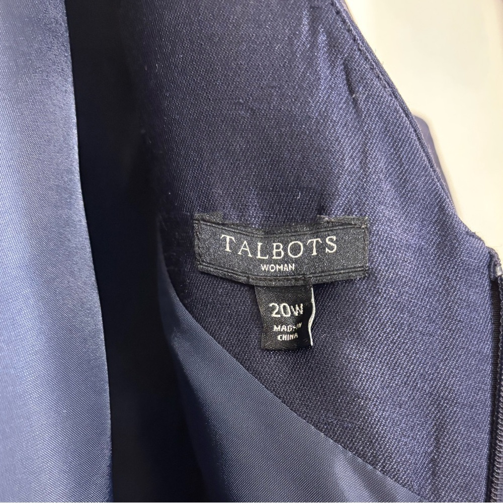 Talbots navy blue mid length sheath dress - Picture 2 of 3